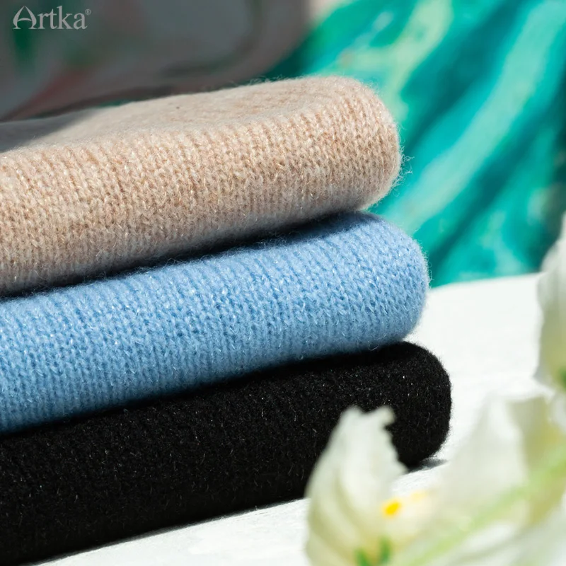 Женский трикотажный шерстяной свитер ARTKA разноцветный элегантный Мягкий из