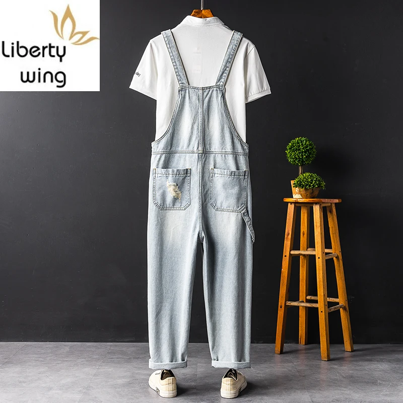 Винтажные мужские джинсовые комбинезоны в японском стиле летние новые