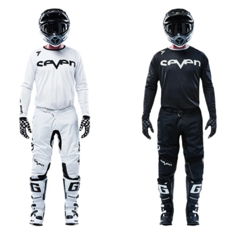 

New white 2021 seven mx motocross jersey and pants mtb gear set combo flex air off road flexair motorcycle racing suit enduro