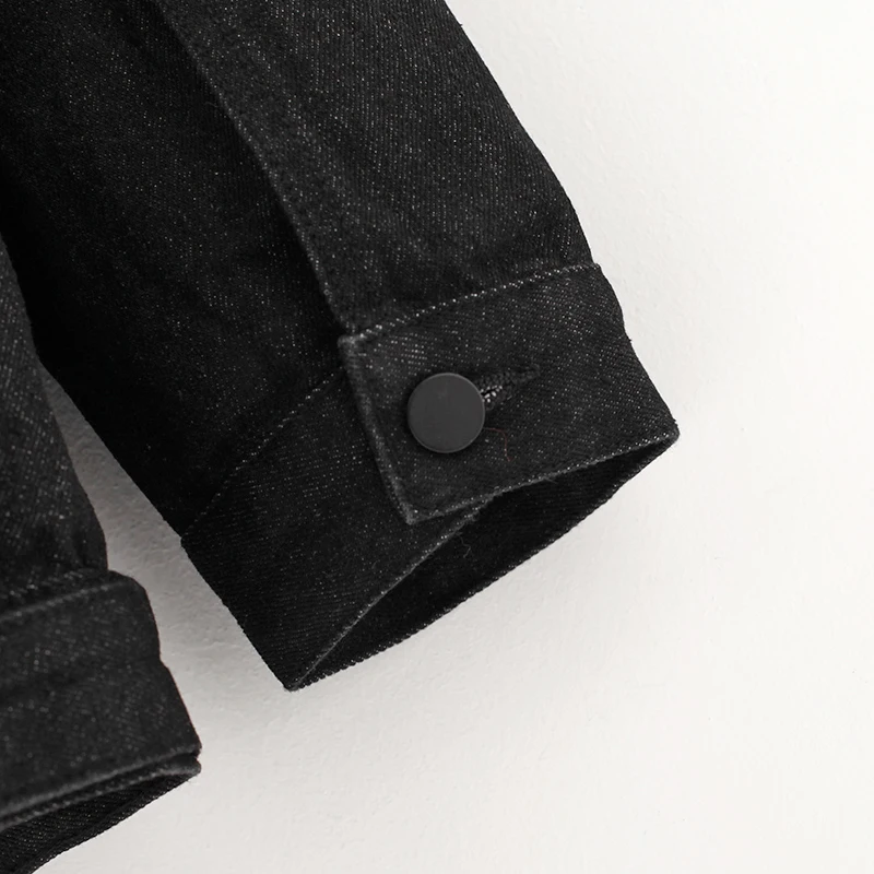 

Women Basic Jackets Black Denim Outwear Loose Turn-down Collar Spring Autumn Casual Simple Tops Korean Style Ulzzang Leisure New