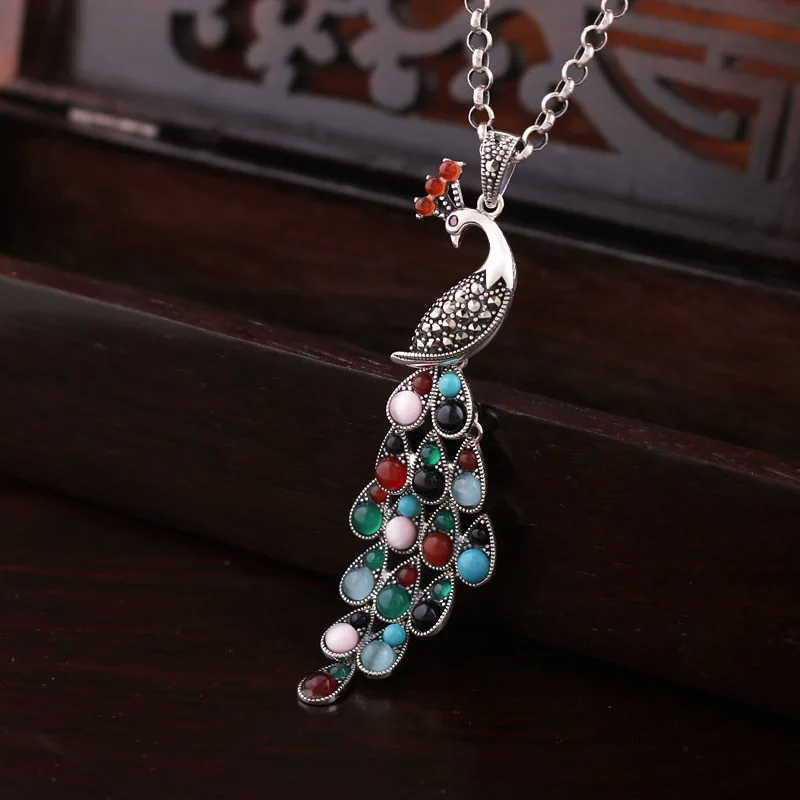 Новинка подвеска BOCAI из настоящего серебра пробы с цветным опалом Агатом