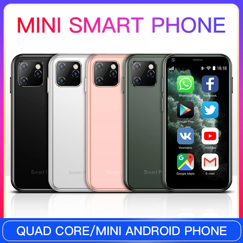 

SOYES XS11 Android Mini Smartphone Quad Core Dual Sim Card Wifi Unlock Small Mobile Phone Google Play Store Free Case Cellphones