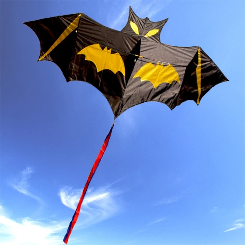 

G2AD Assemble Kite Large Bat Kite Outdoor Wind Flying Toy Gift for Toddlers Outdoor Sports Games Easy to Fly Bat Kite Toy