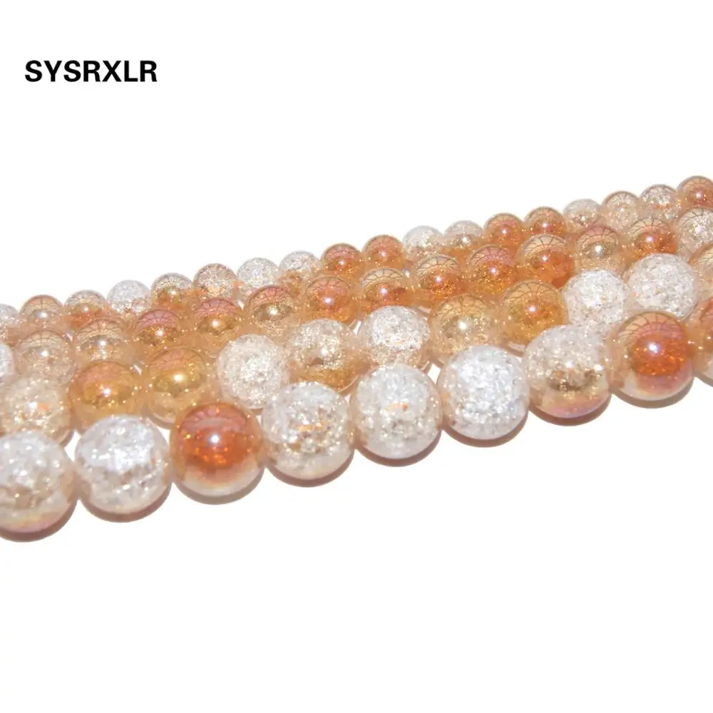 Оптовая продажа бусины из натурального камня цвета шампанского с треснувшим