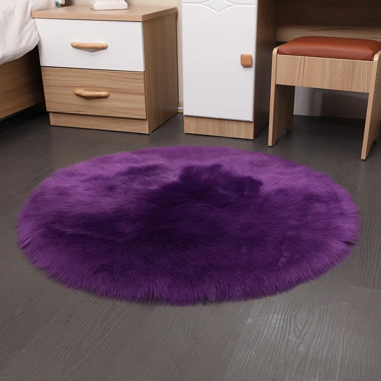 

Soft Faux Long Fur Wool Carpet Living Room Sofa Rugs Plush Carpets Coffee Table Blanket Bedside Mat Door Window Round Rugs