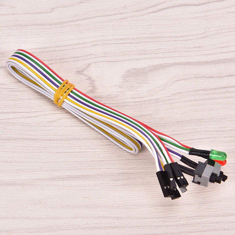 

ATX компьютерный кабель питания материнской платы, 68 см, 2 переключателя вкл/выкл/Сброс с светодиодный светильник кой