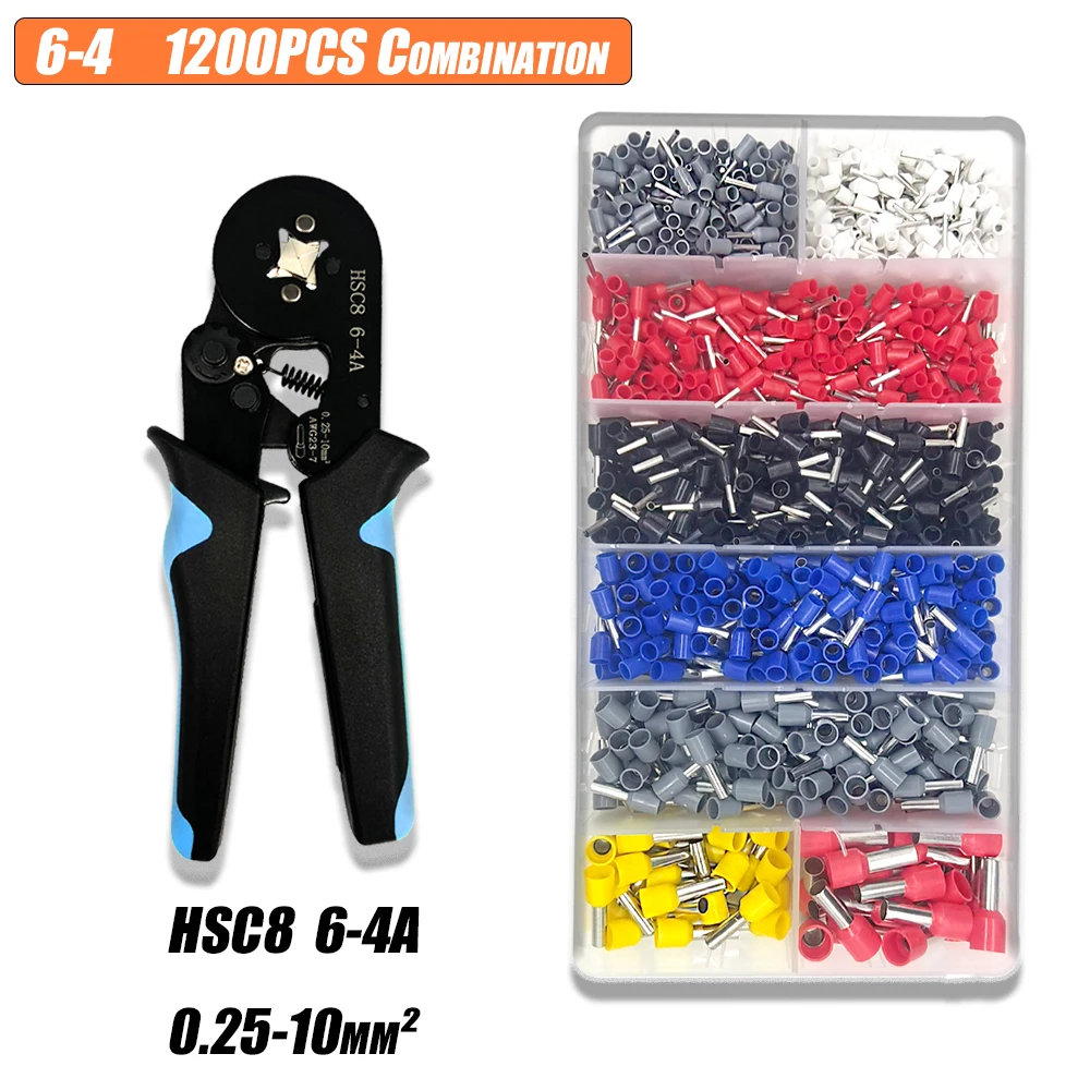 Трубчатый обжимной инструмент для клемм HSC8 6-4 0 25-10 мм2 23-7AWG 1200 / 1870 шт. комбинация