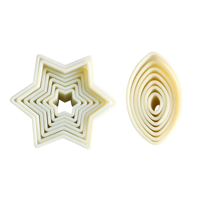 

Plastic Material Baking Fondant Biscuit Mold Hexagonal Star/Oval Cookie Mold Cutting Mold Gift for Children Adult Baking