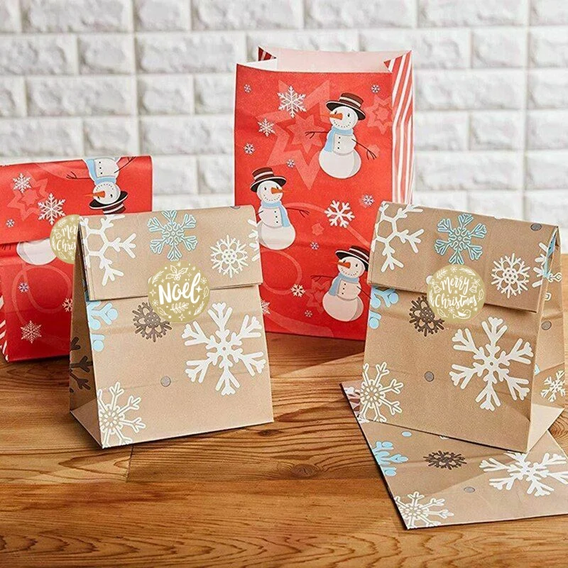 

Christmas Ornaments Sticker 4 Roll 500PCS Per Roll Very Suitable for Christmas Themed Decorations Combination Pack