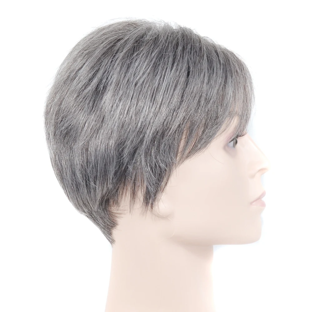 ZM Hair мужские короткие волосы средней длины парик серая отца белый дедушки| |