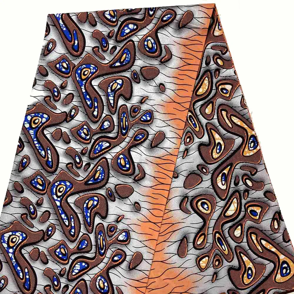 

2021 African Gold Wax Fabric 100% cotton High Quality Nigeria Fabric Wax Print Ankara Wax For Sewing 6yards Women Fabric
