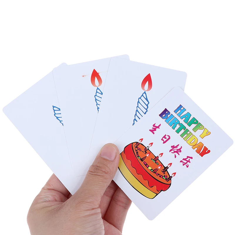 

4 Pcs Happy Birthday Card Group Prediction Magic Trick Magic Cards Kids Magic Gift For Children Wholesale