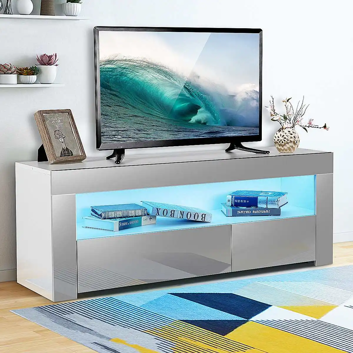 S Unit Bracket With Led Drawers Tv Stand Cabinet Living Room Furniture Tv Monitor Stand Storage Cabinet