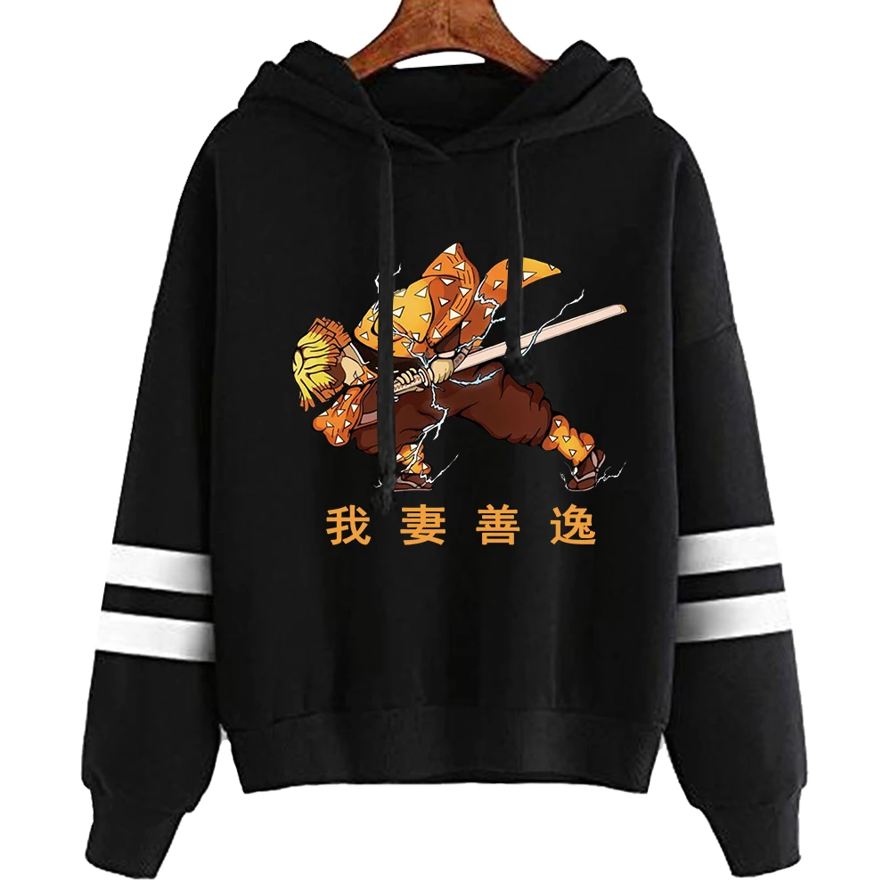 

Толстовка Agatsuma Zenitsu с рисунком из аниме «рассекающий демонов», Свитшот в японском стиле, пуловер в стиле Харадзюку, ткань унисекс