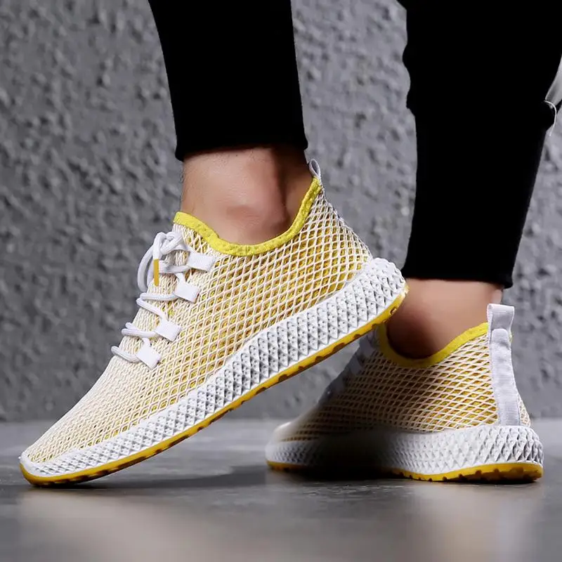 Мужская сетчатая обувь на плоской подошве дышащая повседневная лето весну осень