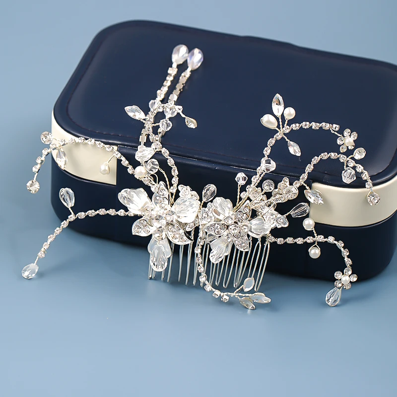 Модные золотые гребни для невесты тиары головные повязки с кристаллами