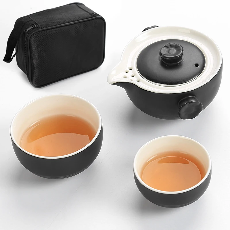 Кунг-фу Gaiwan Чайник Чай чашка для путешествий Чай комплект включает 1 баночка 2 чашки Личный кабинет Путешествия Портативный Чай посуда сумка