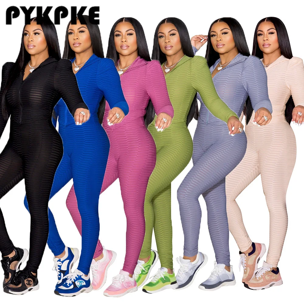 

Casual Sweatsuit Two Piece Set Women Fitness Outfit Hooded Jacket + Legging Pants Set Tracksuit