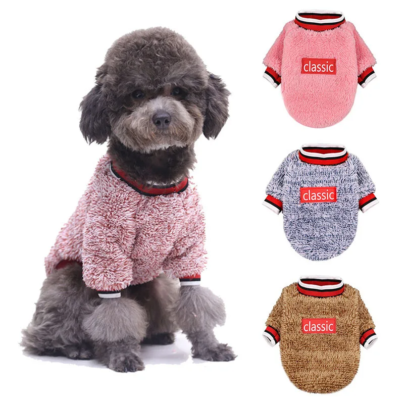 

Classic Lamb Fleece Dog Sweaters For Small Dogs Dachshund Dog Clothes Winter French Bulldog Puppy Jumpers Chihuahua Pet Clothes
