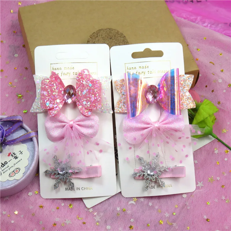 3 шт./лот Милая юбка элегантные кожаные заколки для маленьких девочек