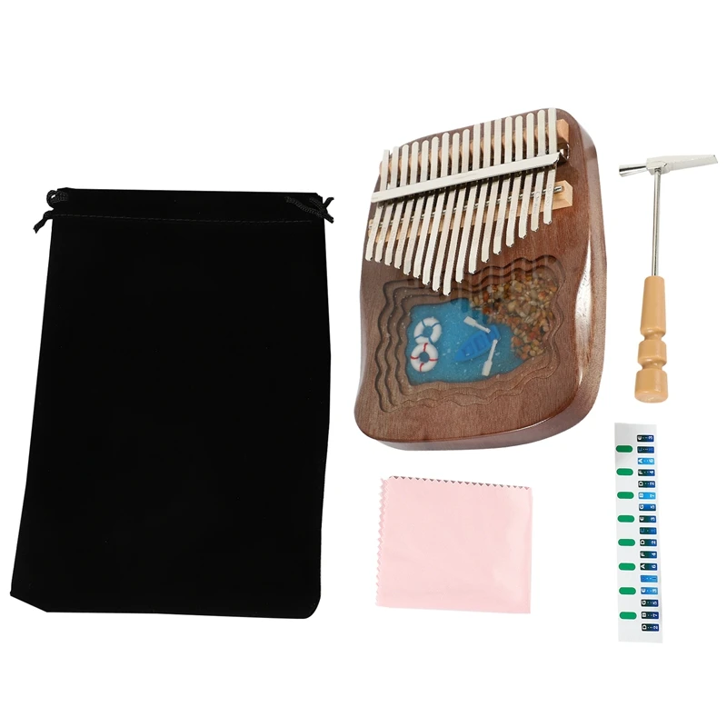 

17 Keys Kalimba Thumb Piano Portable Finger Piano Gifts for Kids and Adults Beginners with Tuning Hammer Instruction