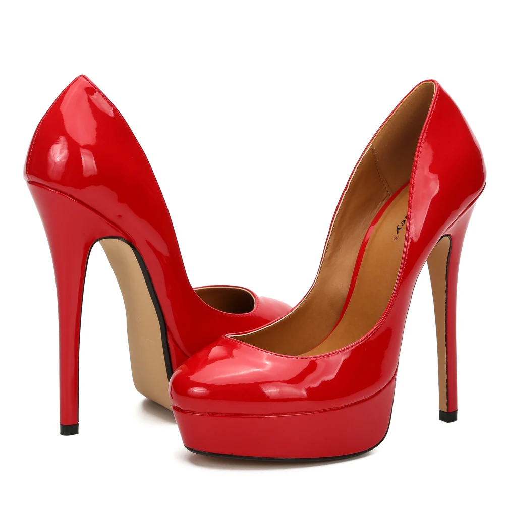 

Extreme Pumps 16cm Platform Shoes Ladies Big Size16 Sexy Women's Shoes Classic Round-Toe Red Black Fetish High Heels Stiletto