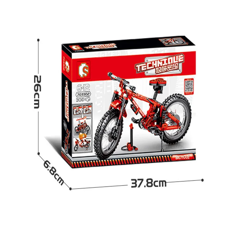

306PCS+ SEMBO Mountain Bike Model Building Blocks City Creator Mechanical Bicycle DIY Puzzle Bricks Toys