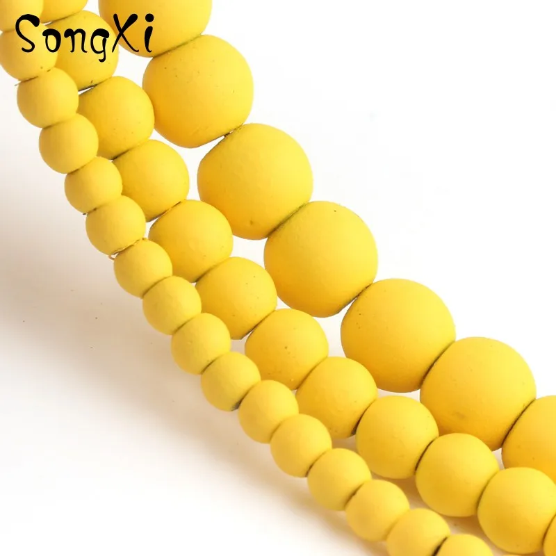 Бусины из натурального камня темно-желтые круглые бусины гематита и для