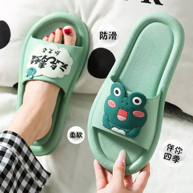 

2021 New Women's Cute Cartoon Indoor Quick-Drying Bathroom Slippers Casual Non-Slip Summer Beach Slippers Female Footwear 36-41