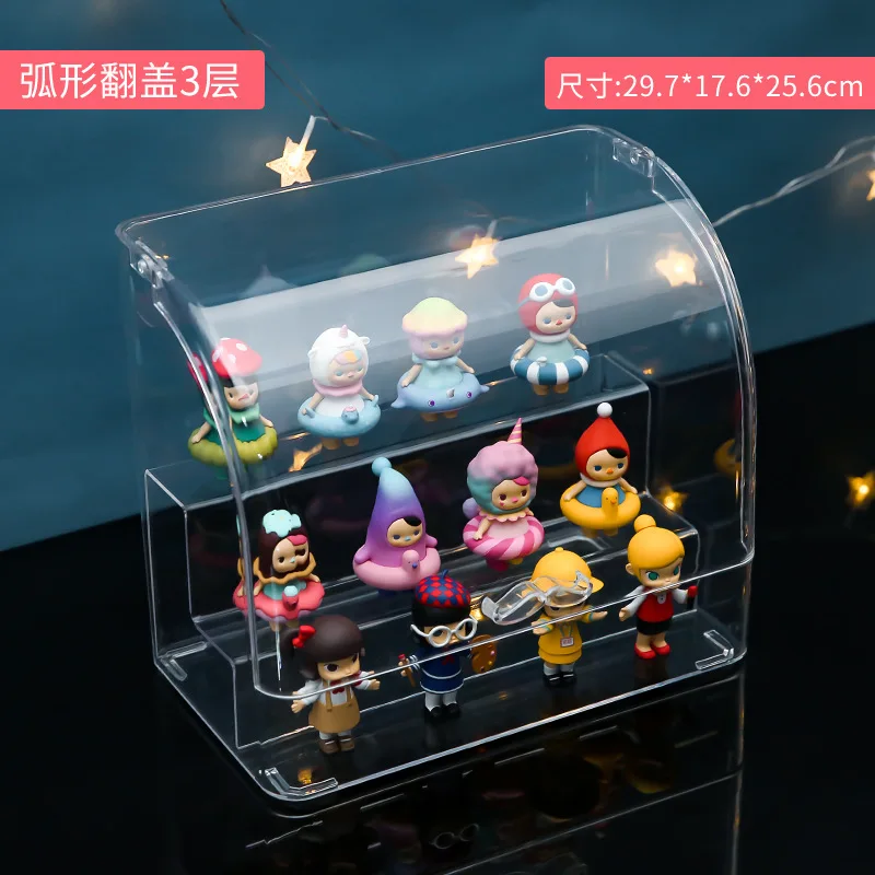 Акриловая витрина глухая коробка Витрина POP MART многослойная подставка для показа
