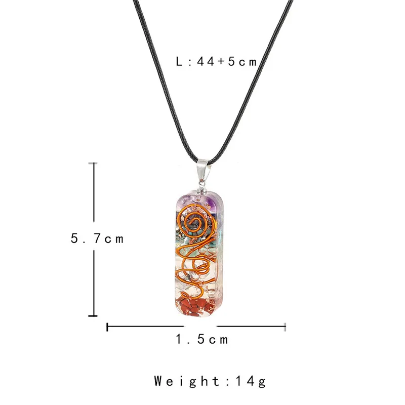 

New Fashion Seven Veins Energy Pendant Necklace for Women Men Orgone Energy Healing Pendant Rainbow Crystal Stones Necklace