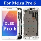 ЖК-дисплей 5,2 дюйма OLED для Meizu Pro6, дигитайзер сенсорного экрана с рамкой для MEIZU Pro 6, ЖК-дисплей y для Meizu Pro6, M570M, M570H