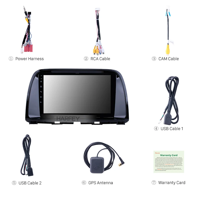 

Harfey 2 din Android 10.0 9'' car video for 2012 2013 2014 2015 Mazda CX-5 Head Unit Car Stereo GPS Multimedia Player