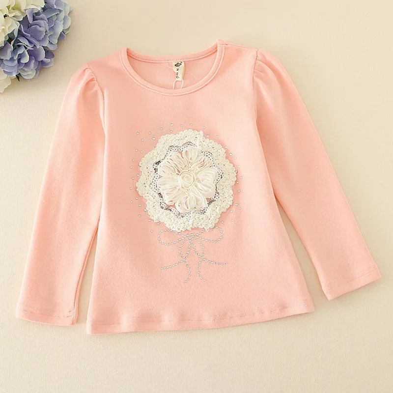 Футболка с длинным рукавом для маленьких девочек повседневные топы хлопковый