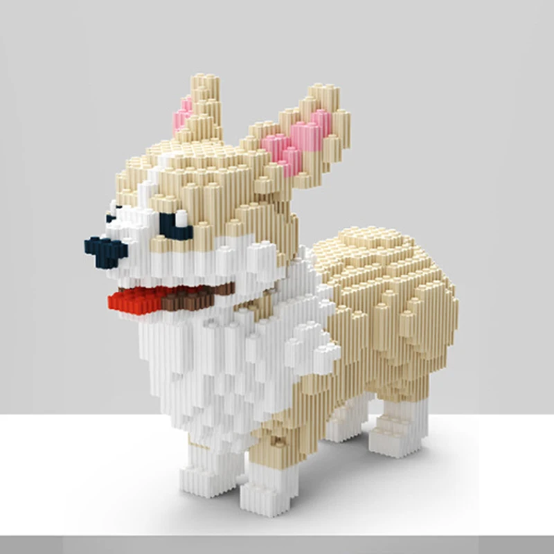Xizai 8055 маленькая валлийская корги собака животное 3D модель DIY Мини Волшебные