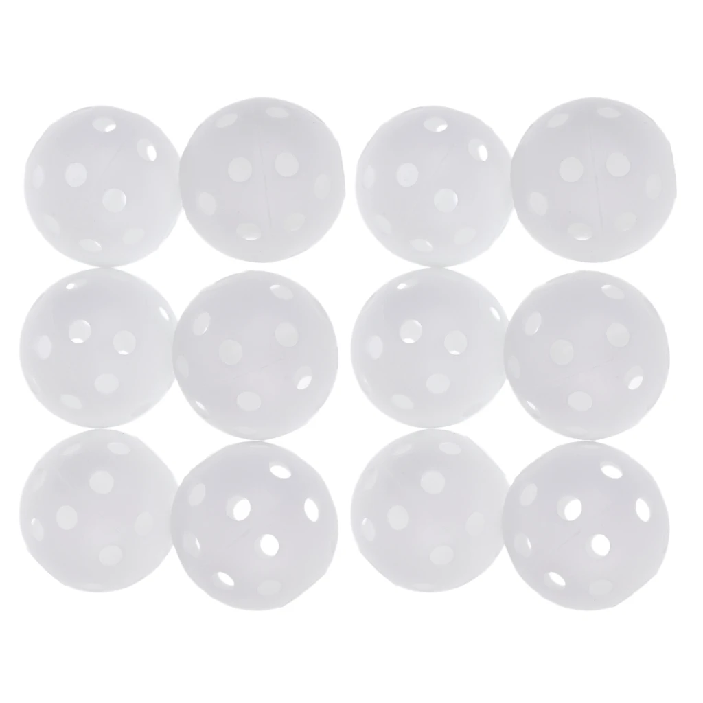 12 шт./компл. полые перфорированные пластиковые домашние мячи для гольфа