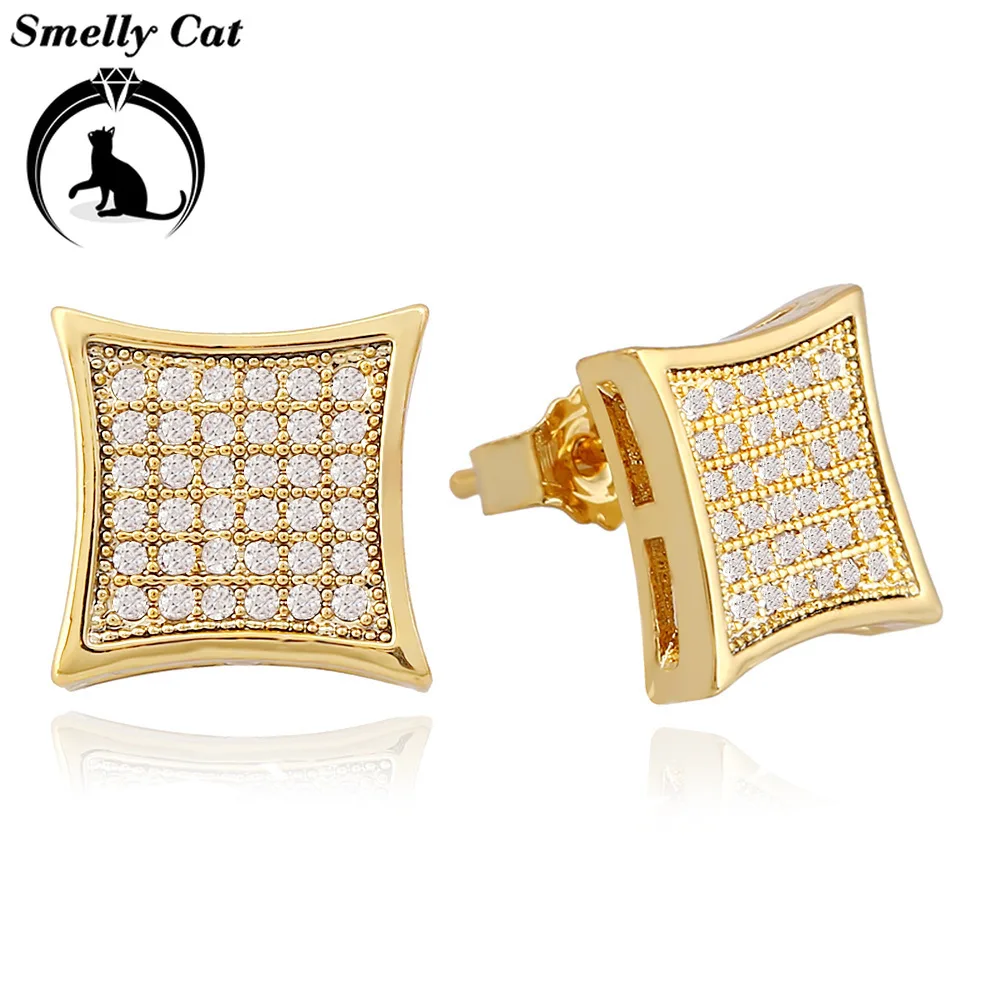 Вонючий кот креативный хип хоп микро вставка циркония квадратные уши ногтей