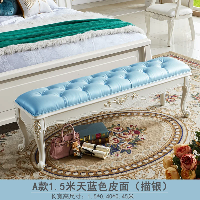 

H1 European Bed Stool Simple Modern Solid Wood Sofa Bed Front Stool Bedroom Wear Shoe Bed Couch Bench Shoes Bench Step Stool