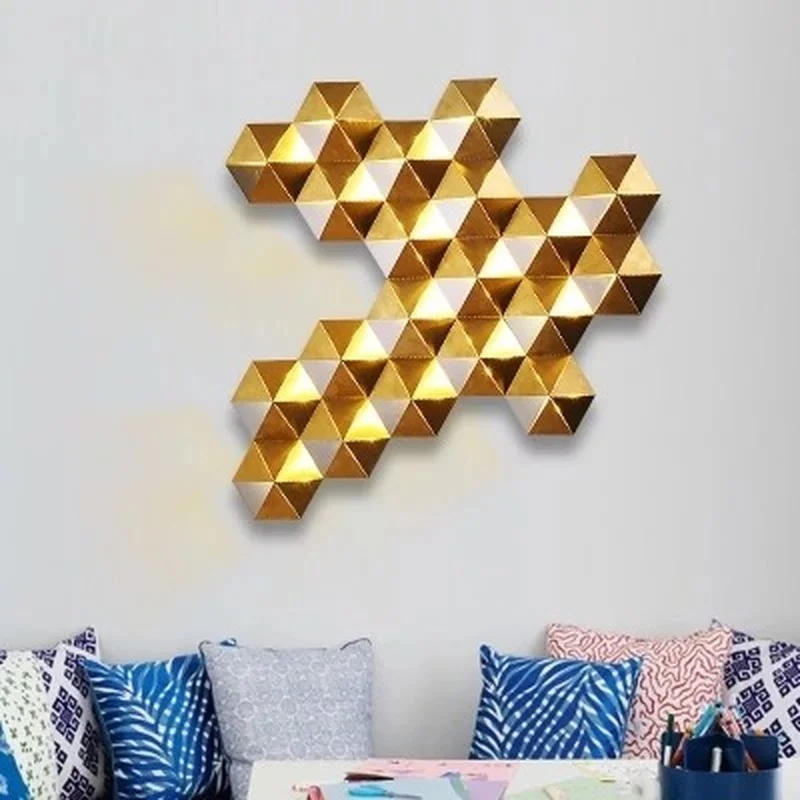 Роскошные сотовые гнезда дизайн золотой блеск светодиодная настенная лампа