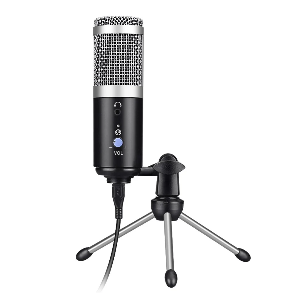 

USB Plug&Play Professional Condenser Microphone Noise Reduction With Cardioid Recording Mic For Gaming Live Equipment PC Karaok