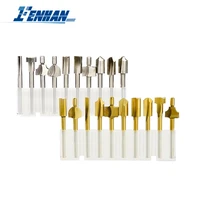 10pcs hss wood router bits mini files 3mm carpentry router bits titanium coated wood cutter for rotary tools 18 drill bits