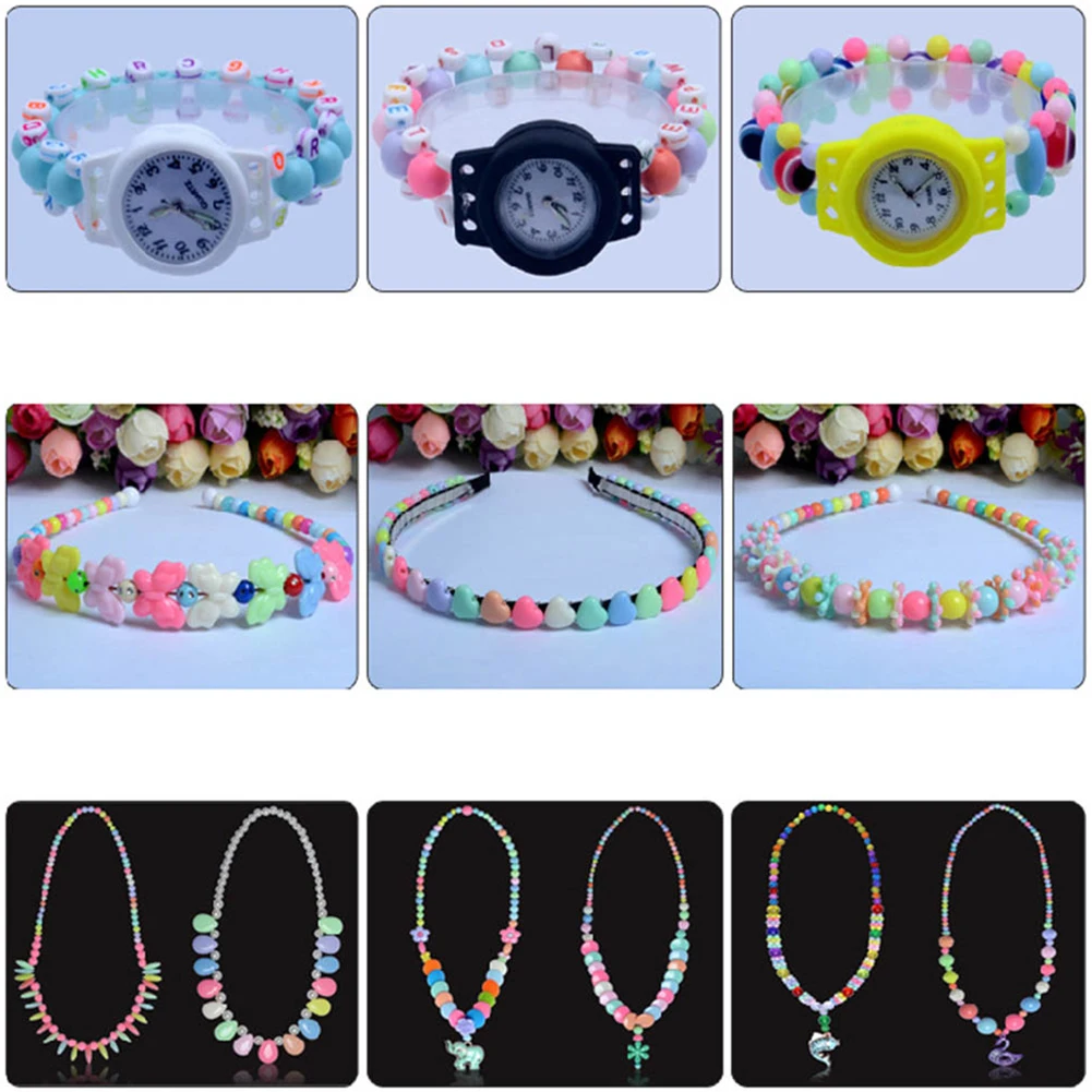 

24 Kinds Beads Interactive Present Children Portable for Girls Kids Toys Bracelet Necklace DIY Making Crafting Kit