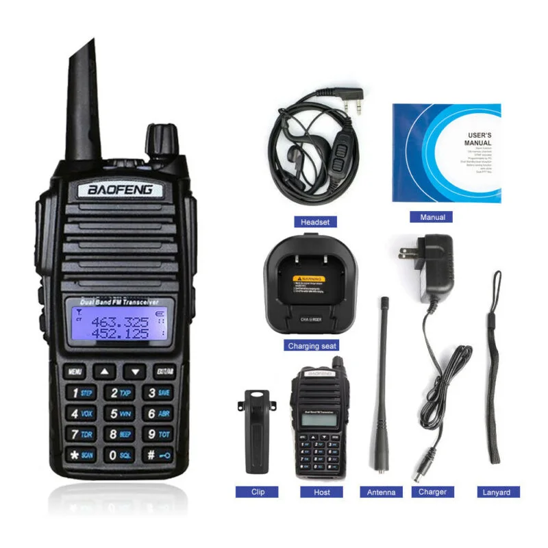 Walkie Talkie BaoFeng UV-82 Dual-Band Two Way Radio UHF VHF Dual-Band Walkie Talkie Ham Transceiver For Baofeng UV-82