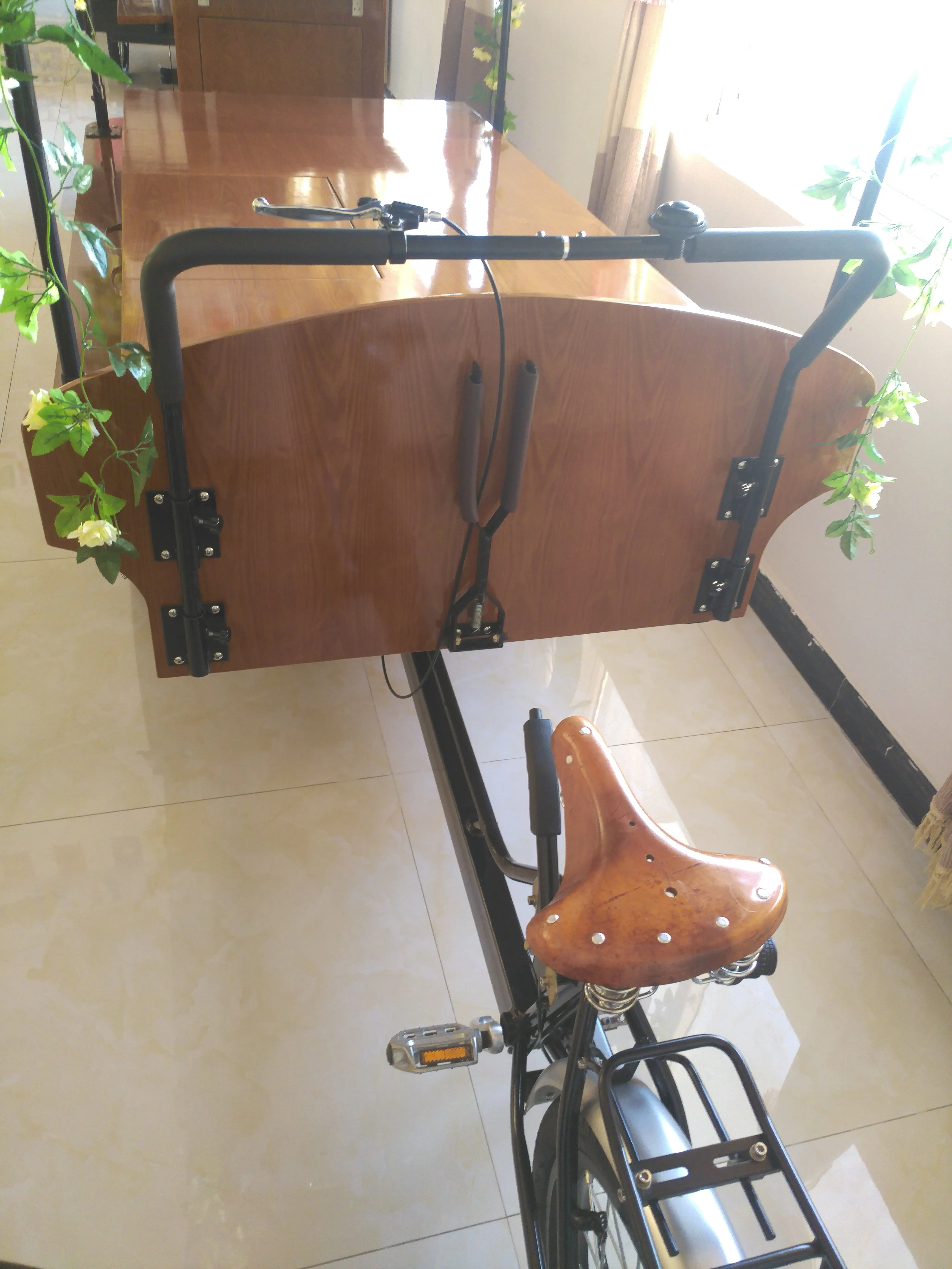 KN-T04B Мобильная тележка для еды велосипед кофейни трехколесный электрический и