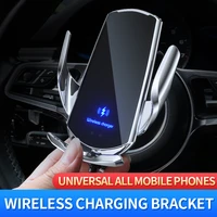 15w qi car wireless charger for iphone 12 11 xs xr x 8 samsung s20 s10 magnetic usb infrared sensor phone holder mounti