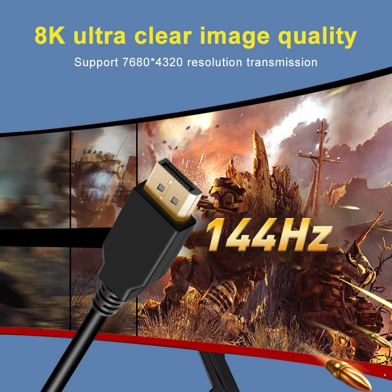 Порт дисплея 1 4 кабель 4K 144 Гц 8K 30 5 м 10 15 20 32 Гбит/с DP штекер-штекер порт Шнур для ПК