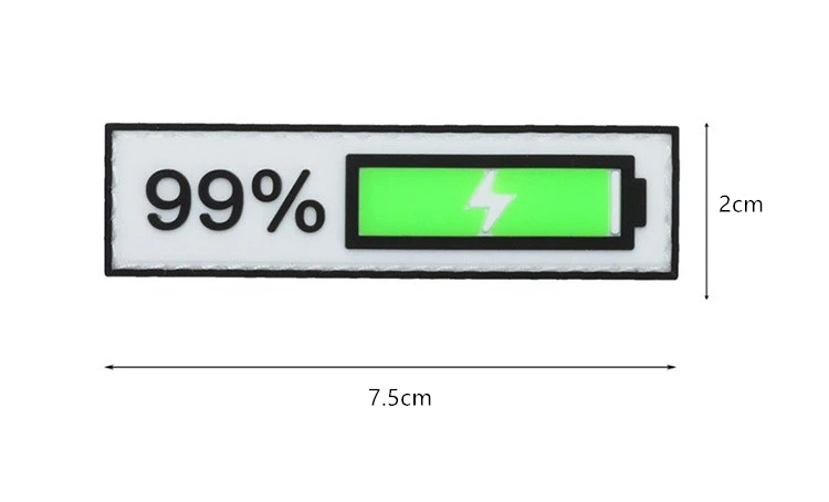 Power display вышивка/ПВХ Патчи волшебные наклейки Боевая голова нарукавник заряд 99% патч 1% значок для одежды рюкзак