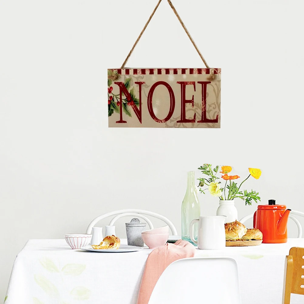 

Creative Christmas Door Hanging Sign Merry Christmas Wooden Cute Plaque Board Home Decoration Wooden Plaque Hanging Pendants