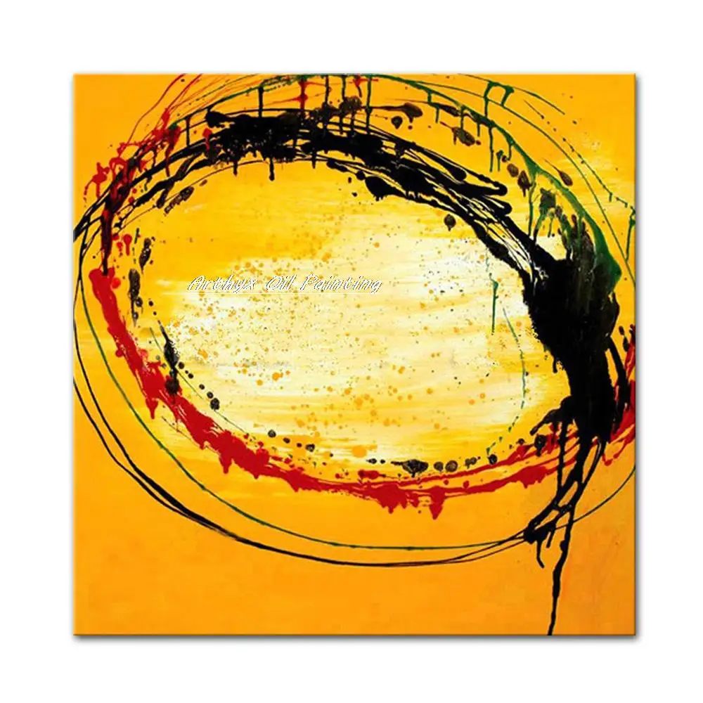 Arthyx ручная работа красная черная желтая картина маслом на холсте Современный