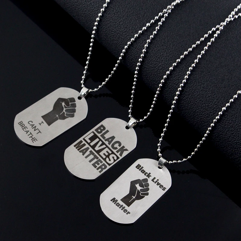 

Western Cowboy American Protests Against Black Life Issues Golden Army Necklace Stainless Steel Necklace Goth